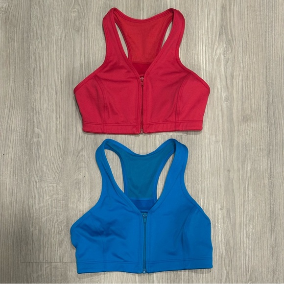 Hanes Front Zip Sports Bra - Set of 2 - Picture 1 of 10